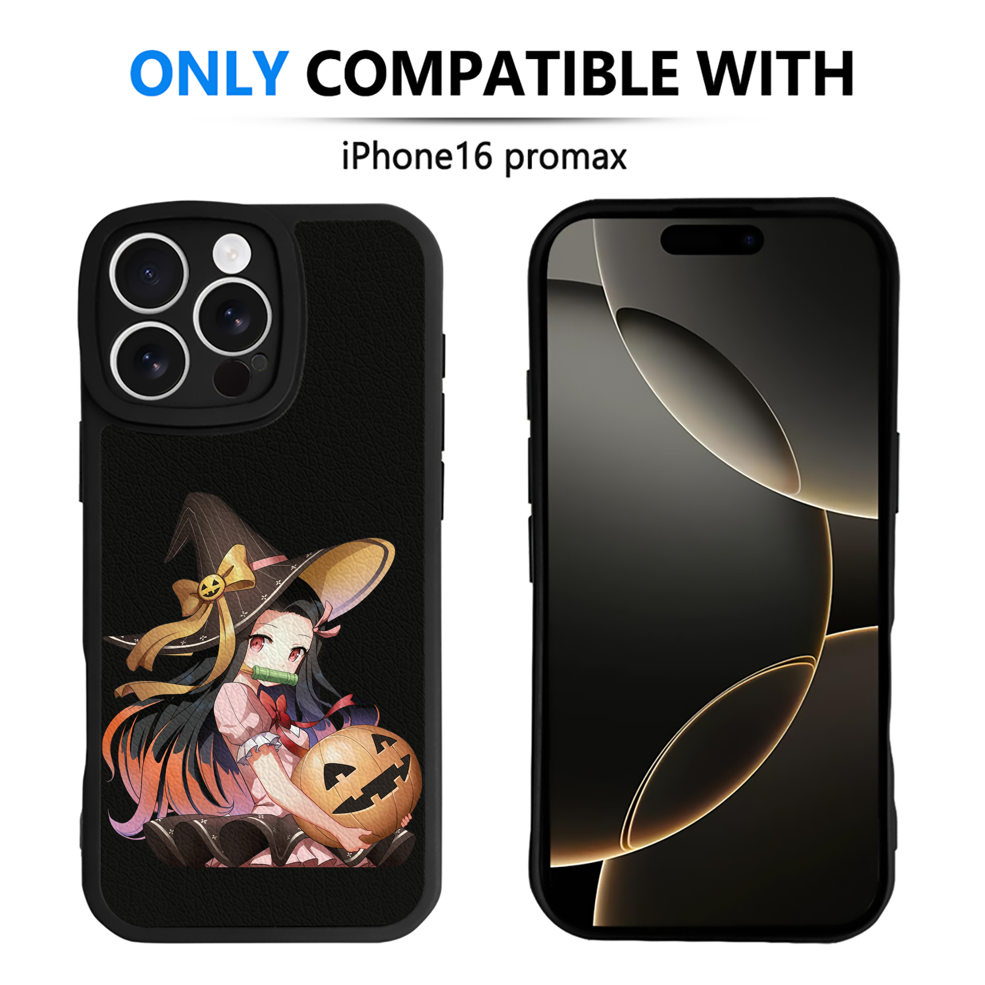 （画像用） 鬼滅の刃（きめつのやいば）竈門 禰󠄀豆子／かまど ねずこ Kamado Nezuko 【iPhone 16シリーズ対応】シリコンスマホケース（レザー調） 材質：シリコン